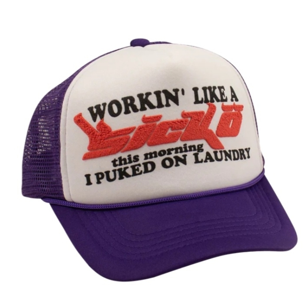 NWT Sicko Workin Like a Sicko trucker hat purple